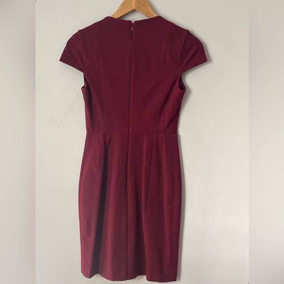 Women’s Banana Republic Rich Burgundy Midi Elegant Bodycon Dress - Picture 9 of 14